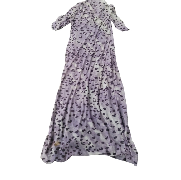 & other stories lavender and Grey gray mesh leopard print maxi dress high neck s - Picture 4 of 8